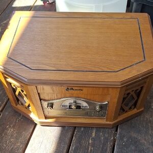 Crosley Wooden Vintage Radio with Gold Accents
